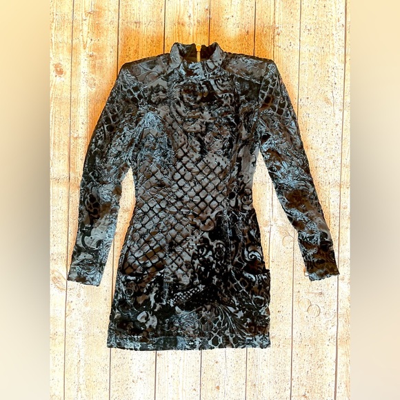 Balmain x H&M Silk Black Mini Dress 4 - Picture 4 of 12